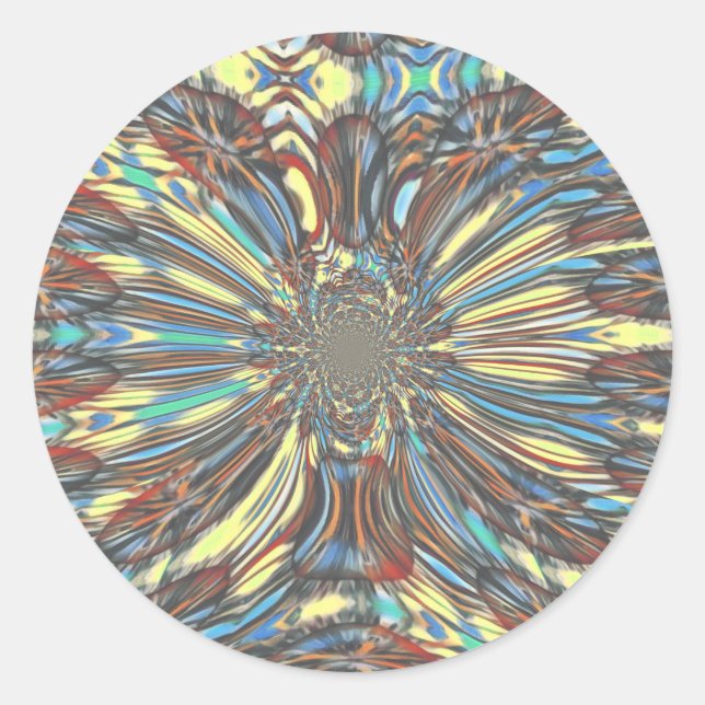 Sticker Rond Edgy African Urban Pop Art Conception optique Abst (Devant)
