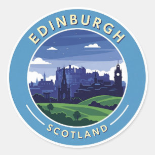 Sticker Rond Edimbourg Edimbourg Monument Dugald Stewart