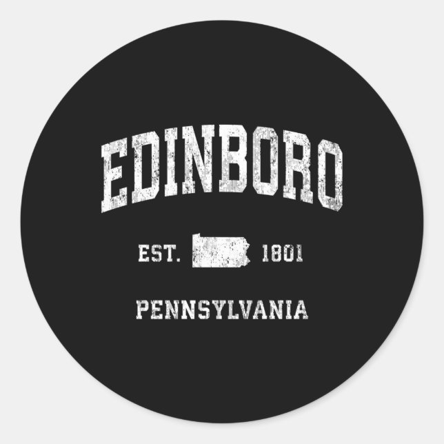 Sticker Rond Edinboro Pennsylvanie Pa Sports sportifs (Devant)