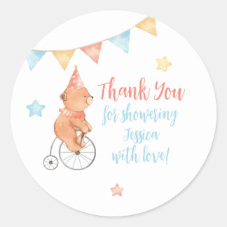 Sticker Rond Editable Baby Animal Circus ThankYou Favoriser Sti