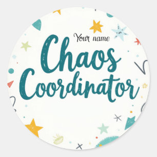 Sticker Rond Editable Chaos Organizer School
