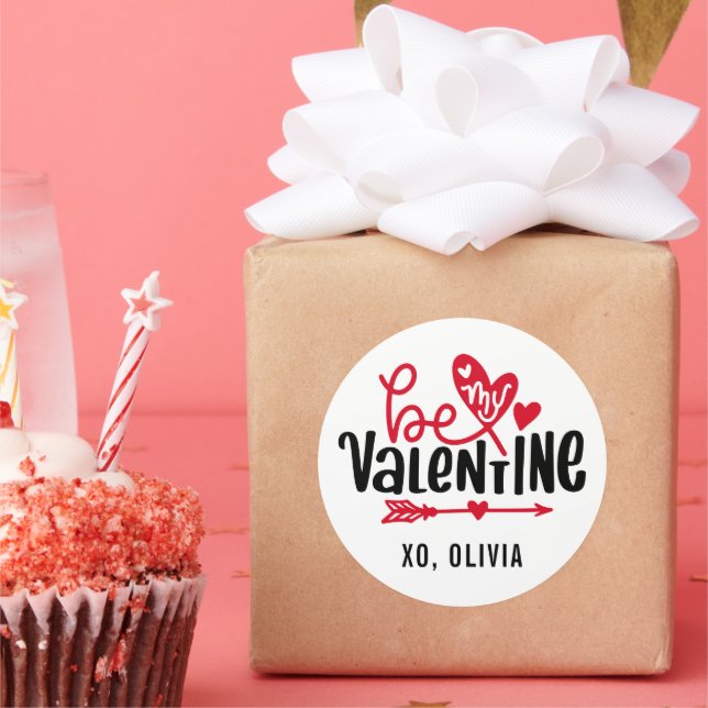 Sticker Rond Editable Color Be My Valentines (Fête)