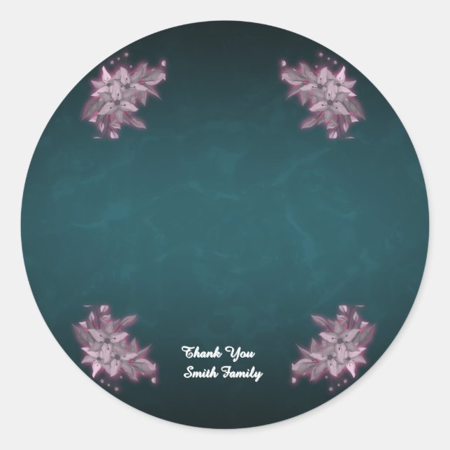 Sticker Rond Editable Elegant Floral Paper Plates (Devant)