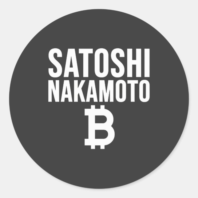 Sticker Rond Édition Blanche Satoshi Nakamoto (Devant)