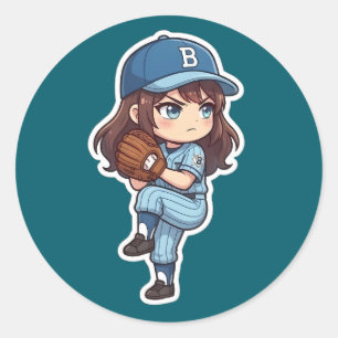 Sticker Rond Édition Chibi Baseball 2026 - Ensemble de lanceur