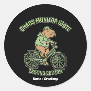 Sticker Rond Édition de test de l'état du moniteur de chaos de 