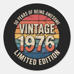 Sticker Rond Édition limitée année de naissance 1976