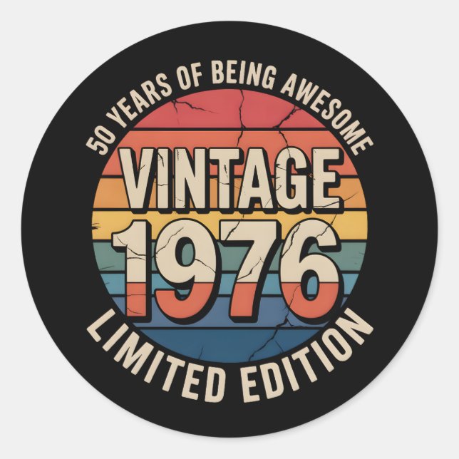 Sticker Rond Édition limitée année de naissance 1976 (Devant)