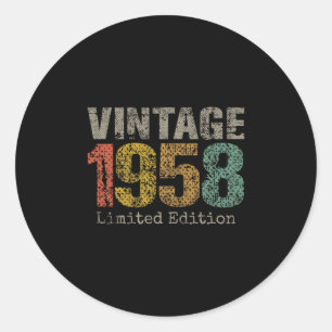 Sticker Rond Édition limitée vintage 1958 Cadeaux d'anniversair