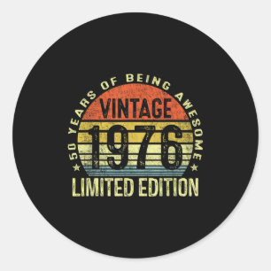 Sticker Rond Édition limitée Vintage 1976 50 ans 50e anniversai