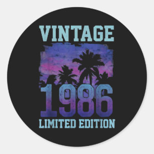 Sticker Rond Édition limitée Vintage 1986 40e anniversaire 40 a