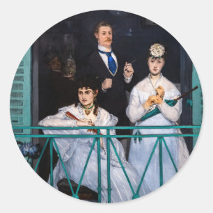 Sticker Rond Edouard Manet - Balcon / Le Balcon