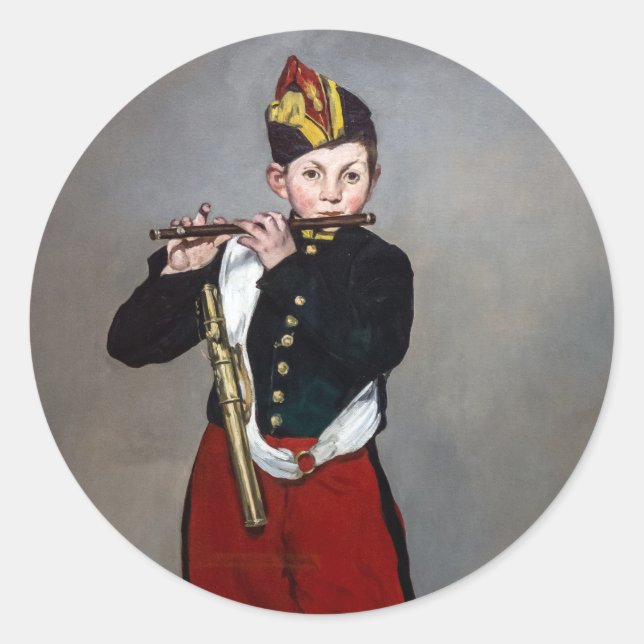 Sticker Rond Edouard Manet - Le Fifre / Jeune flûtiste (Devant)