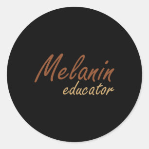 Sticker Rond Éducateur en mélanine de drogue Enseignants noirs 