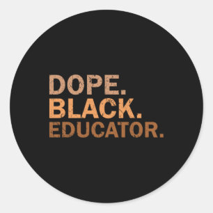 Sticker Rond Éducateur noir drogue Mélanine Mois noir Éducateur