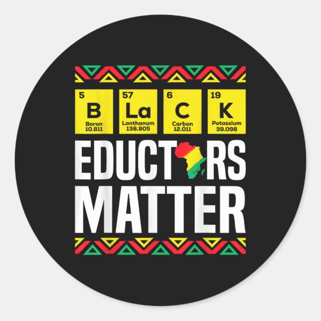 Sticker Rond Éducateurs noirs Mois de l'histoire des Noirs Prof (Devant)