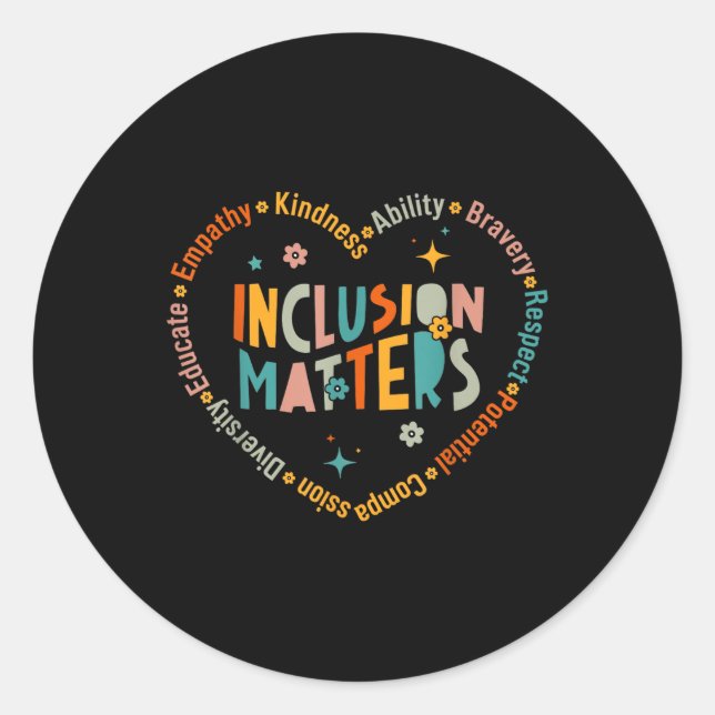 Sticker Rond Éducation Spéciale Inclure Les Enseignants S Autis (Devant)