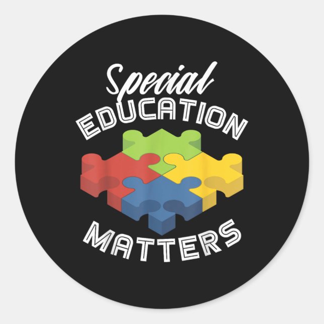 Sticker Rond Éducation Spéciale S Sensibilisation sur l'autisme (Devant)