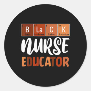 Sticker Rond Éducatrice infirmière noire Mélanine Histoire afro
