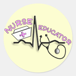 Sticker Rond Éducatrice QRS d'infirmière et conception de