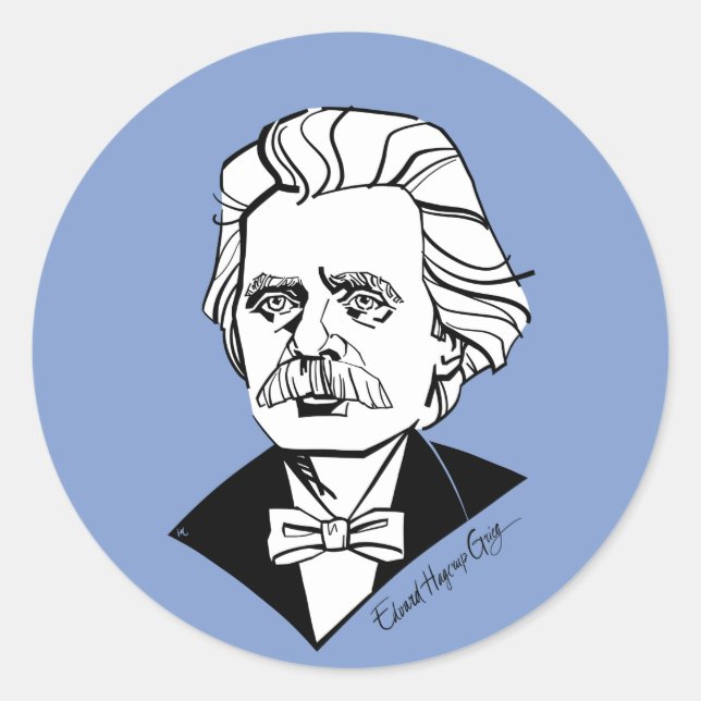Sticker Rond Edvard Grieg (Devant)