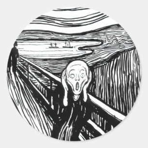 Sticker Rond Edvard Munch - La lithographie de cri