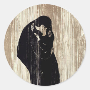 Sticker Rond Edvard Munch - Le Kiss IV