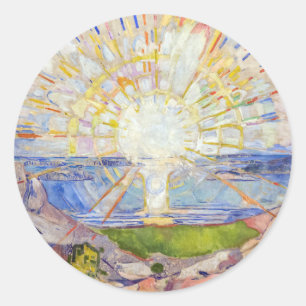 Sticker Rond Edvard Munch - Le Soleil 1911