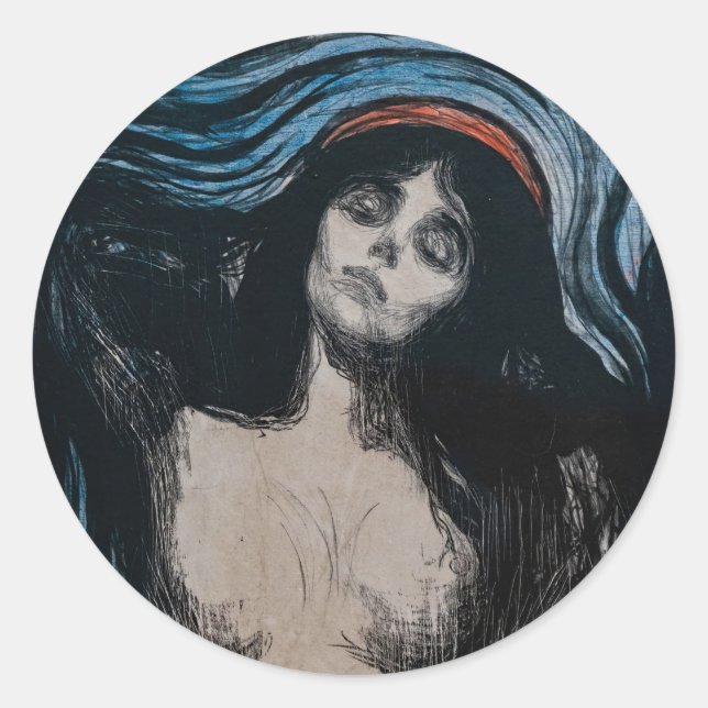 Sticker Rond Edvard Munch - Madonna Lithographie (Devant)