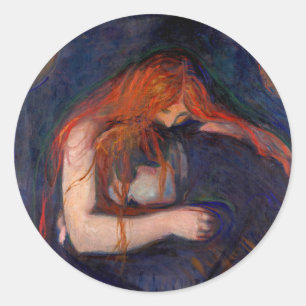 Sticker Rond Edvard Munch - Vampire / Amour et douleur