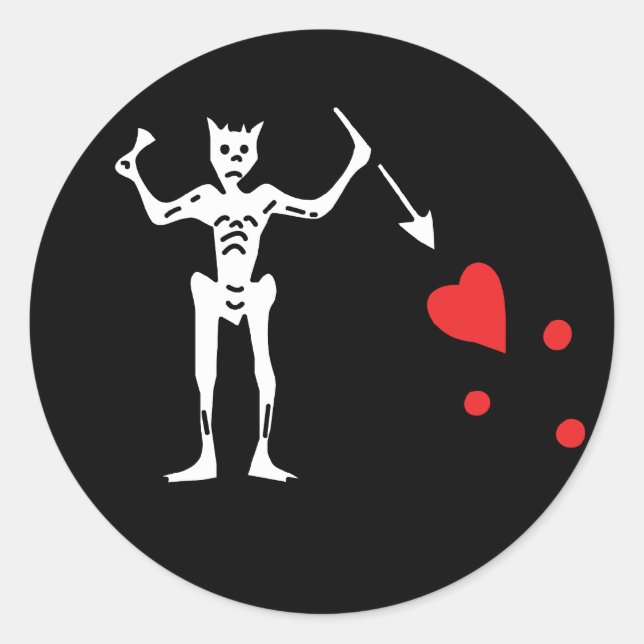 Sticker Rond Edward Teach aka Carton de Barbe Noire (Devant)