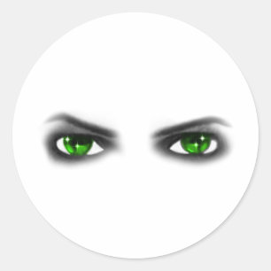 Sticker Rond Eerie Green Eyes