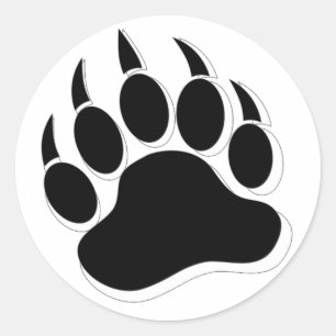 Sticker Rond Effet 3D de griffe de gay bear génial en N&B