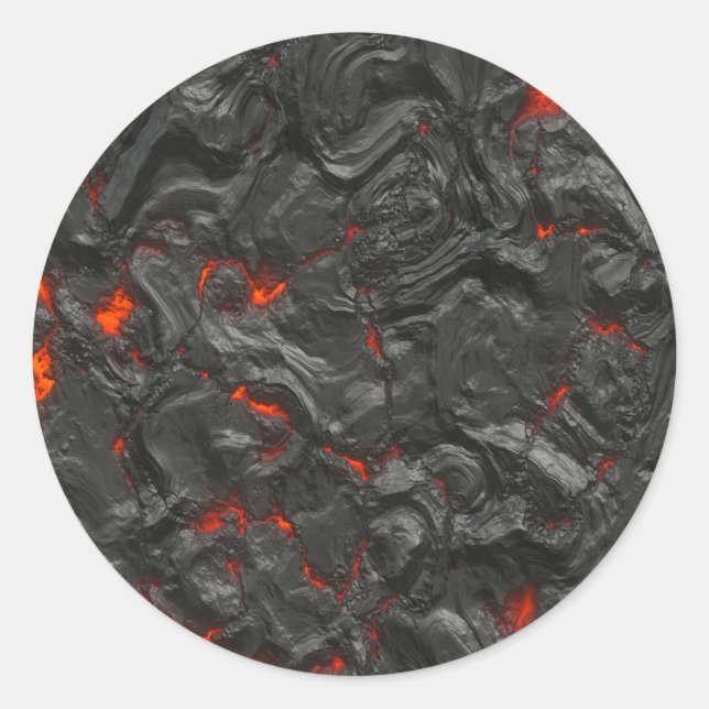 Sticker Rond effet arrière - plan de lave volcanique (Devant)