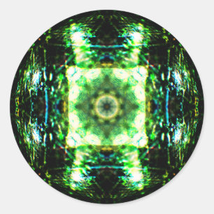 Sticker Rond Effet de verre détaillé Mandala