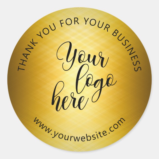 Sticker Rond Effet métal or du logo personnalisé (Devant)