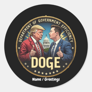 Sticker Rond Efficacité du département du gouvernement TrumpElo