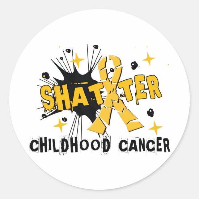 Sticker Rond Effondrement du cancer de l'enfance (Devant)