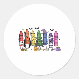 Sticker Rond Éffrayant Crayon Halloween Enseignant Tri Ou Ensei