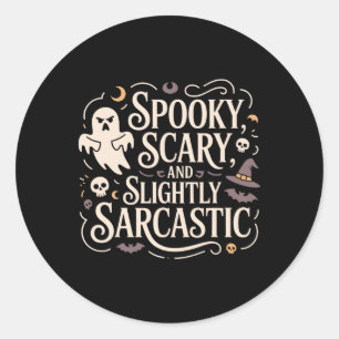 Sticker Rond Éffrayant Effraction légèrement Sarcastique Ghost