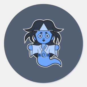 Sticker Rond Éffrayant fantôme japonais