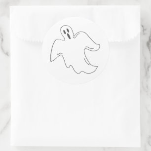 Sticker Rond Éffrayant Halloween Ghost Haunted House Party Cost