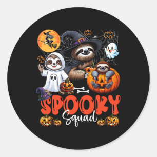Sticker Rond Éffrayant Halloween Squad Trois fentes Horreur Cos