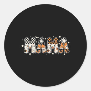 Sticker Rond Éffrayant Mama Halloween Mignonnes Fantômes Et Cit