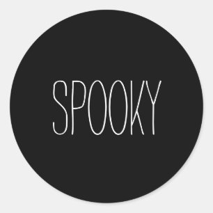 Sticker Rond Éffrayant noir et blanc Halloween manuscrit