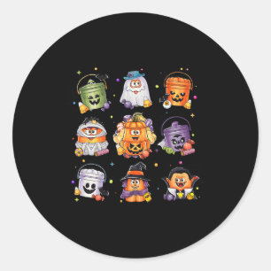 Sticker Rond Éffrayant Nuggets Repas Bucket Halloween Poulet Nu