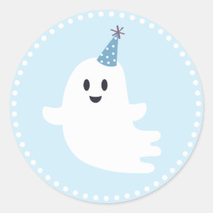 Sticker Rond Éffrayant One Cute Ghost Halloween 1er Anniversair