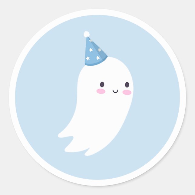 Sticker Rond Éffrayant One mignon Halloween Ghost 1er Anniversa (Devant)