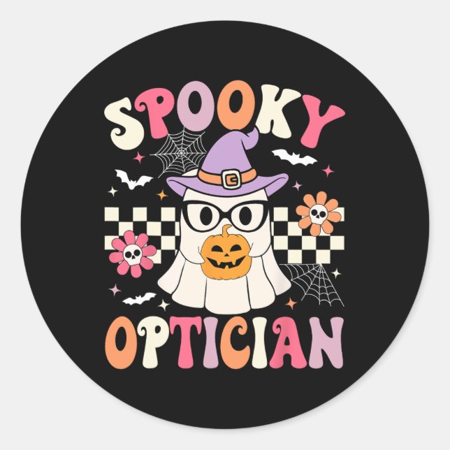 Sticker Rond Éffrayant Opticien Halloween Oeil Docteur Hallowee (Devant)