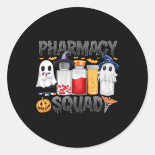 Sticker Rond Éffrayant Pharmacie Squad Ghost Pills Pharmacist T